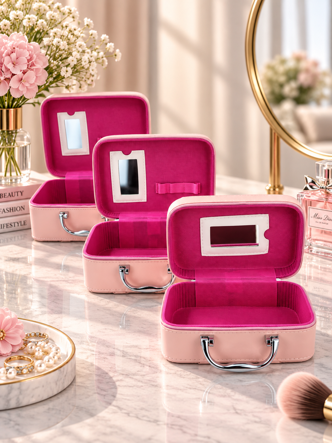 Quilted Vanity Case 3-Piece Luggage Set