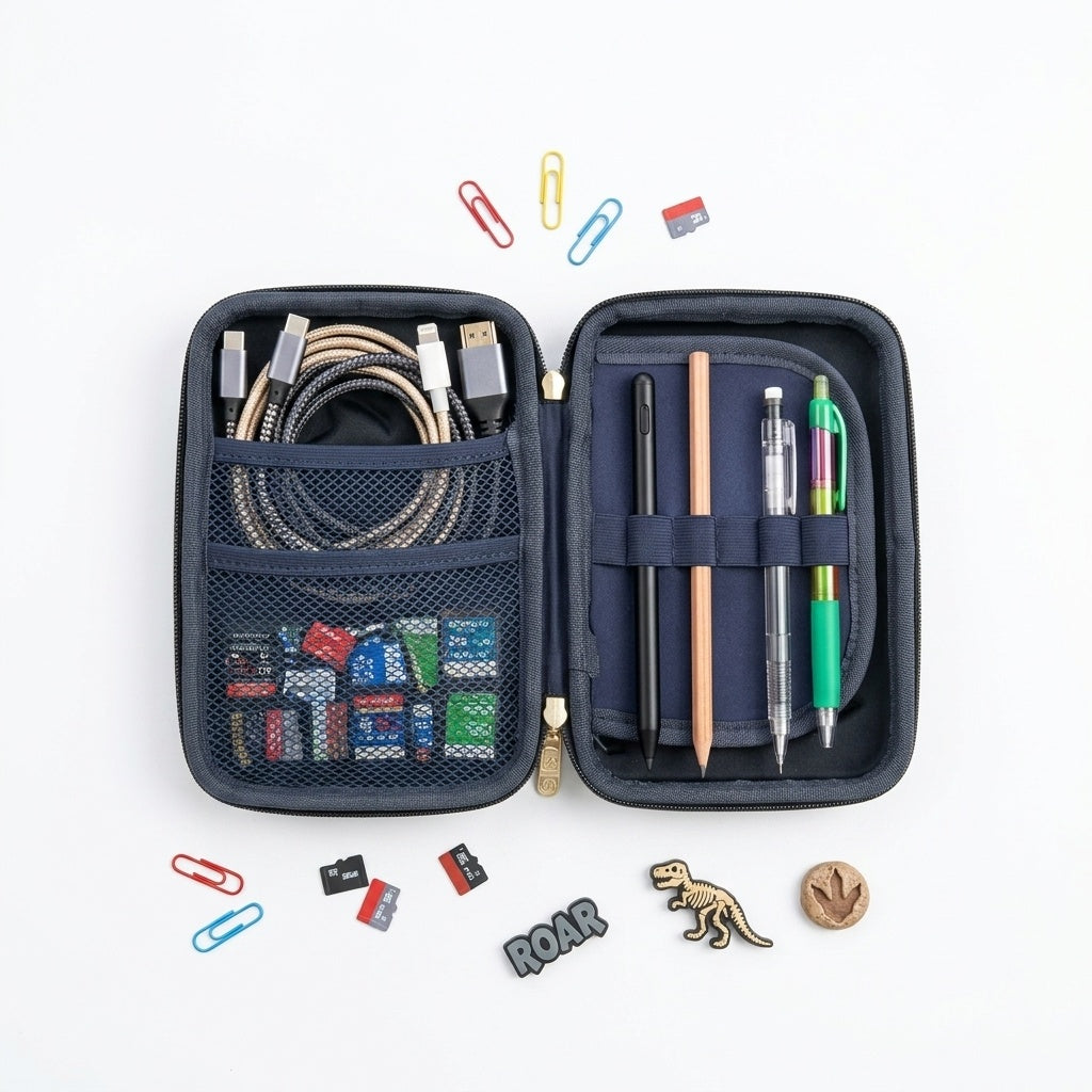 Chrono-Gear 3D Dinosaur Embossed Hardtop Pencil Case & Organizer - Black