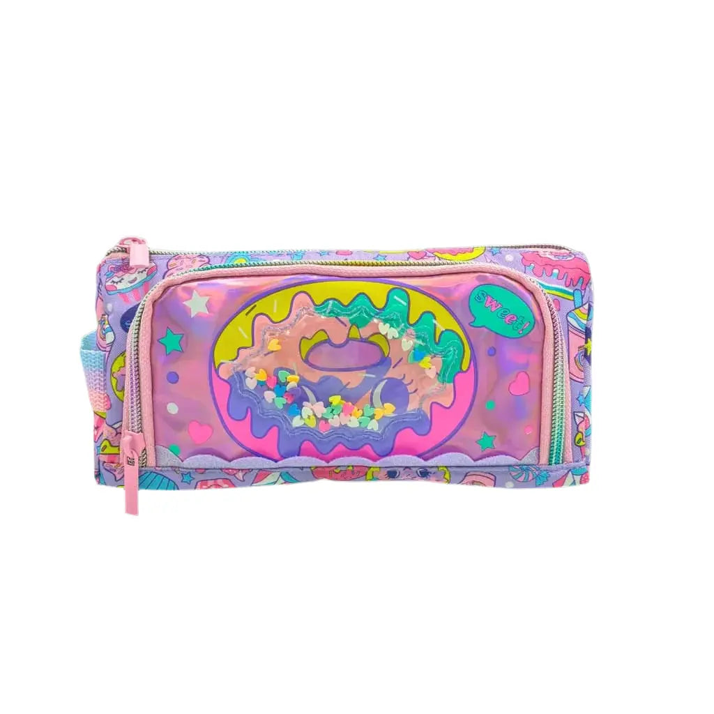 VEST GLITTERY DONUT HEART PENCIL CASE SPARKLES