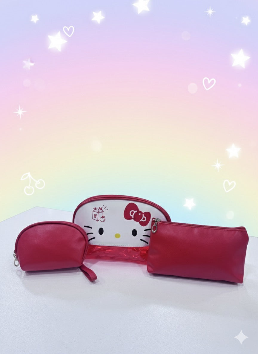 SANRIO 3 pcs Makeup Bag
