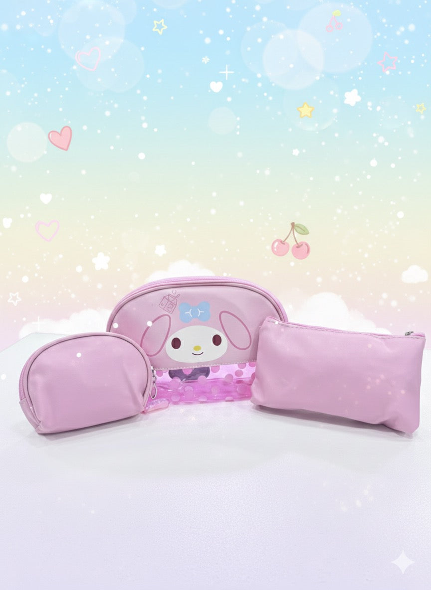 SANRIO 3 pcs Makeup Bag