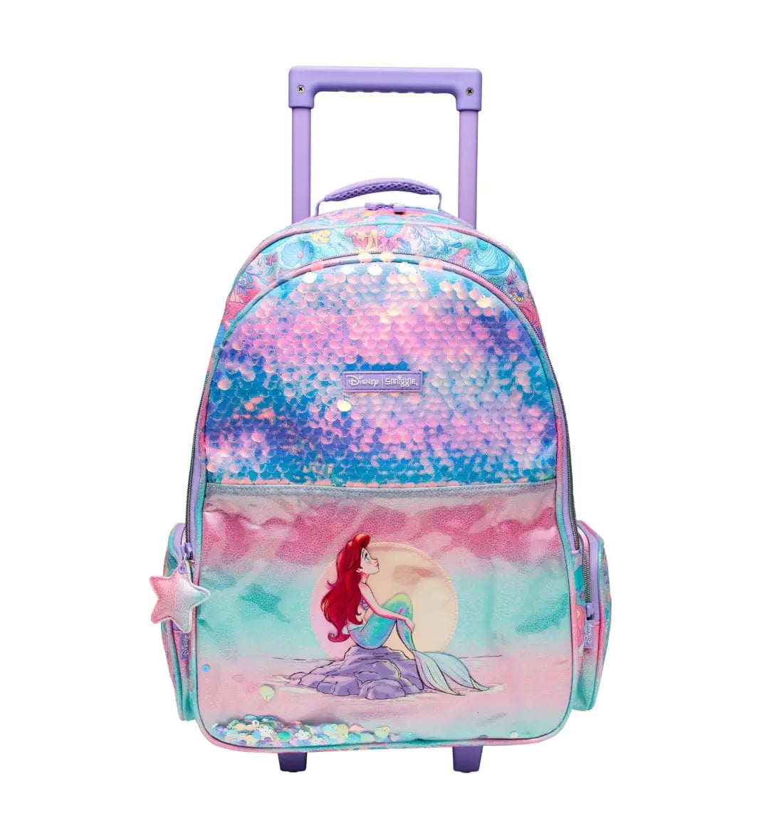 ORIGINAL MERMAID TROLLEY BACKPACK WITH LIGHT UP WHEELS