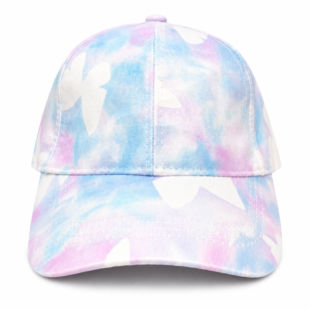 Kids pastel tie-dye butterfly print baseball cap with curved brim