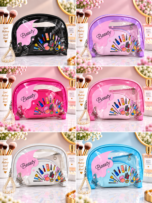 "Beauty" Splash & Cosmetics Print 3-in-1 Cosmetic Organizer