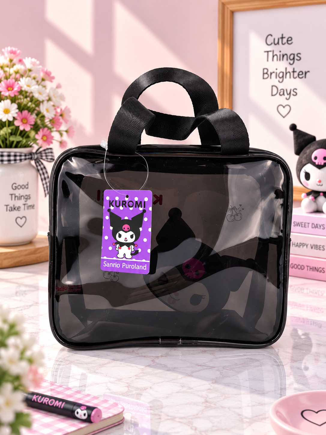 Kuromi Transparent Square Cosmetic Bag