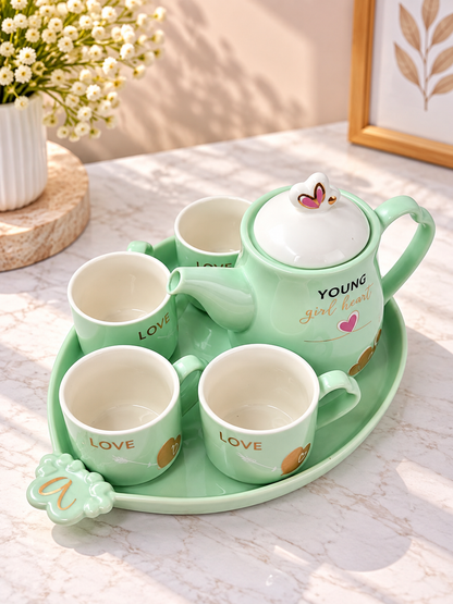 Ceramic Teapot & 4-Cup Serving Set