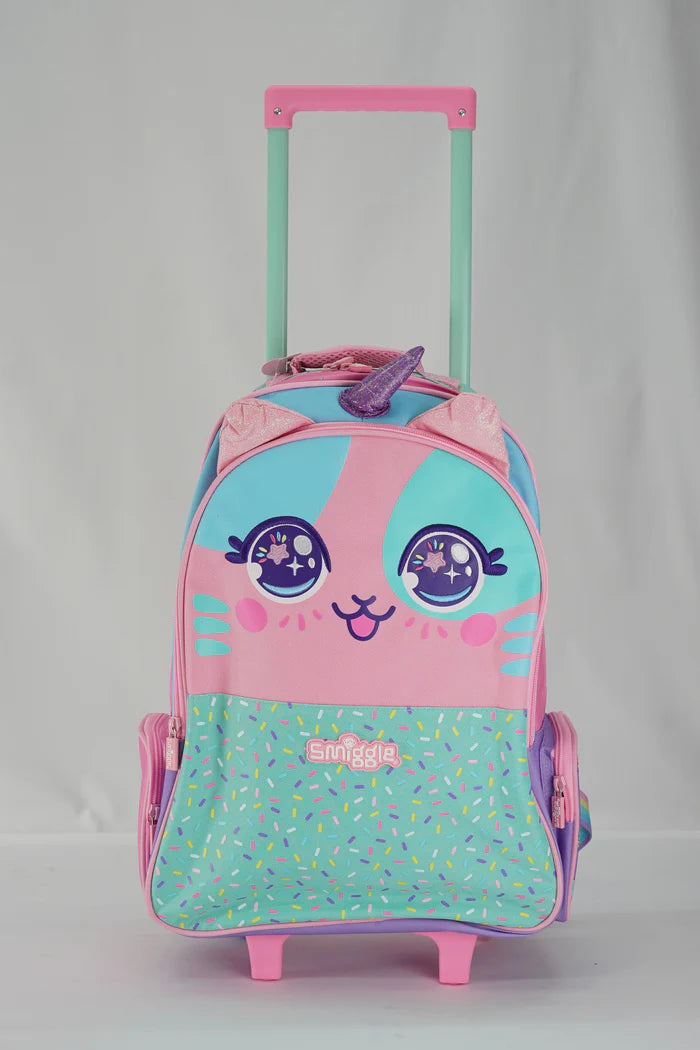 ORIGINAL KIDS TROLLEY BACKPACK – Pink & Mint Character Design