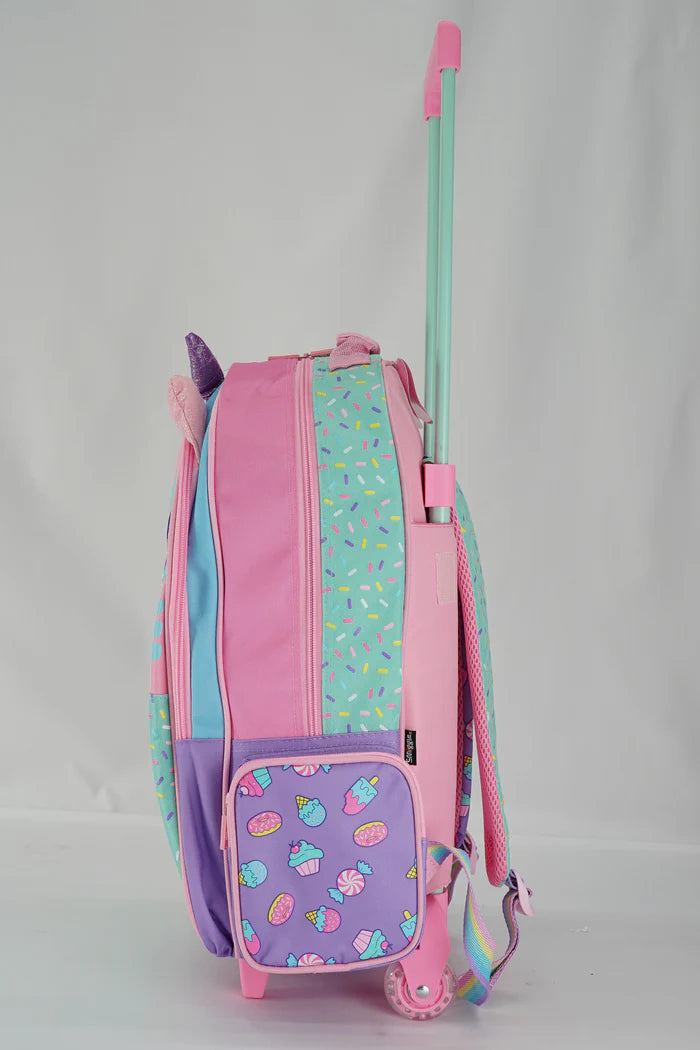 ORIGINAL KIDS TROLLEY BACKPACK – Pink & Mint Character Design