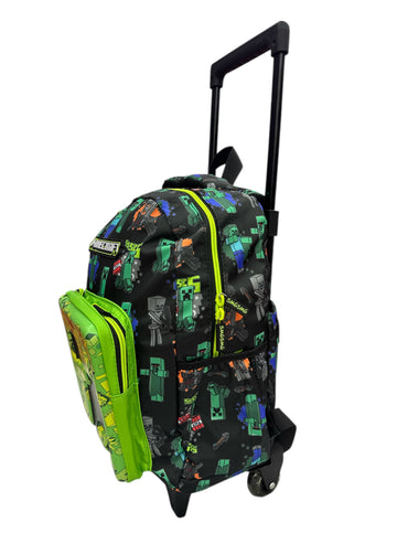 Minecraft Creeper Rolling Backpack – Kids Travel Bag