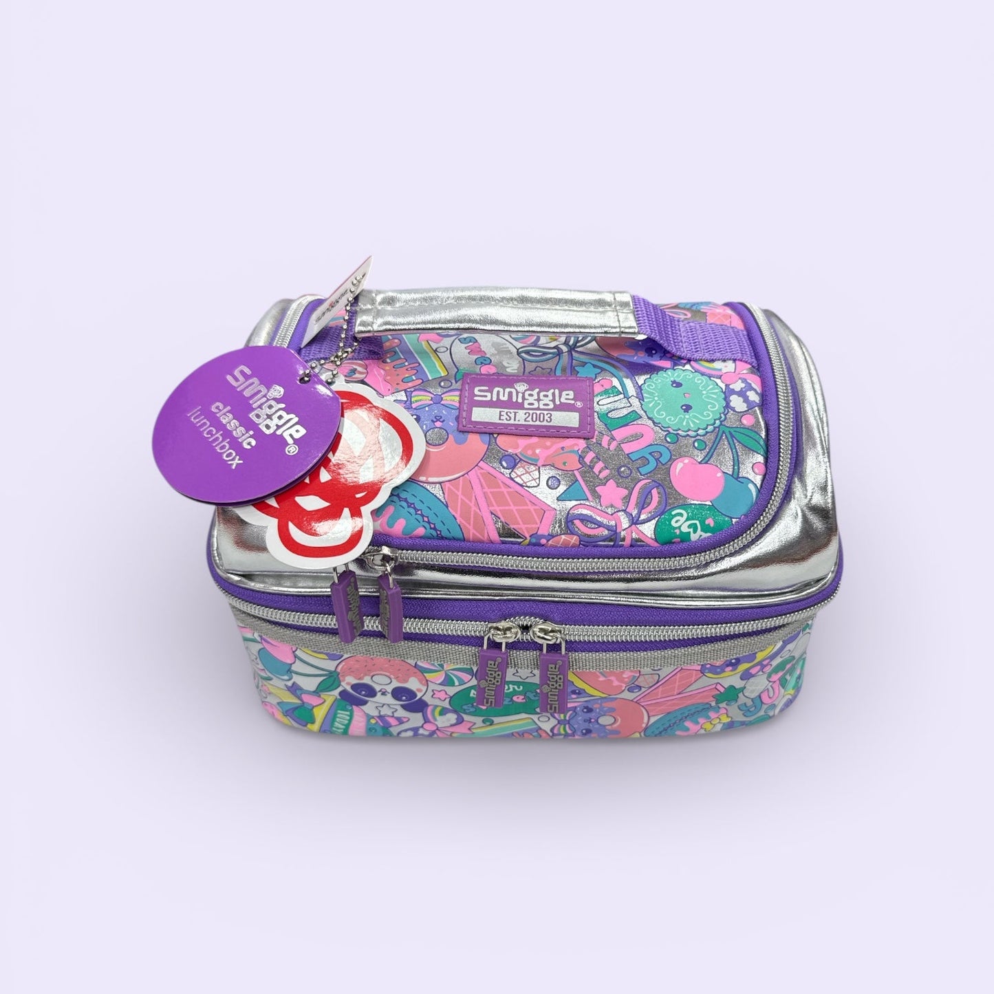 Classic Dual-Compartment Lunchbox – Metallic & Pastel