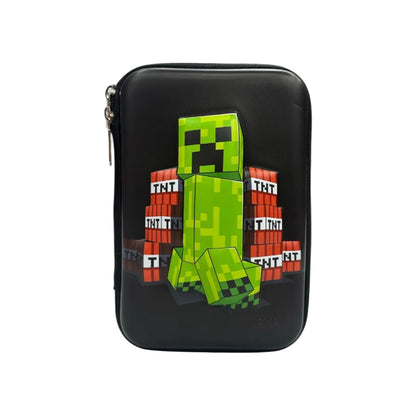 Creeper TNT stationery organizer zippered case with black exterior and front graphic