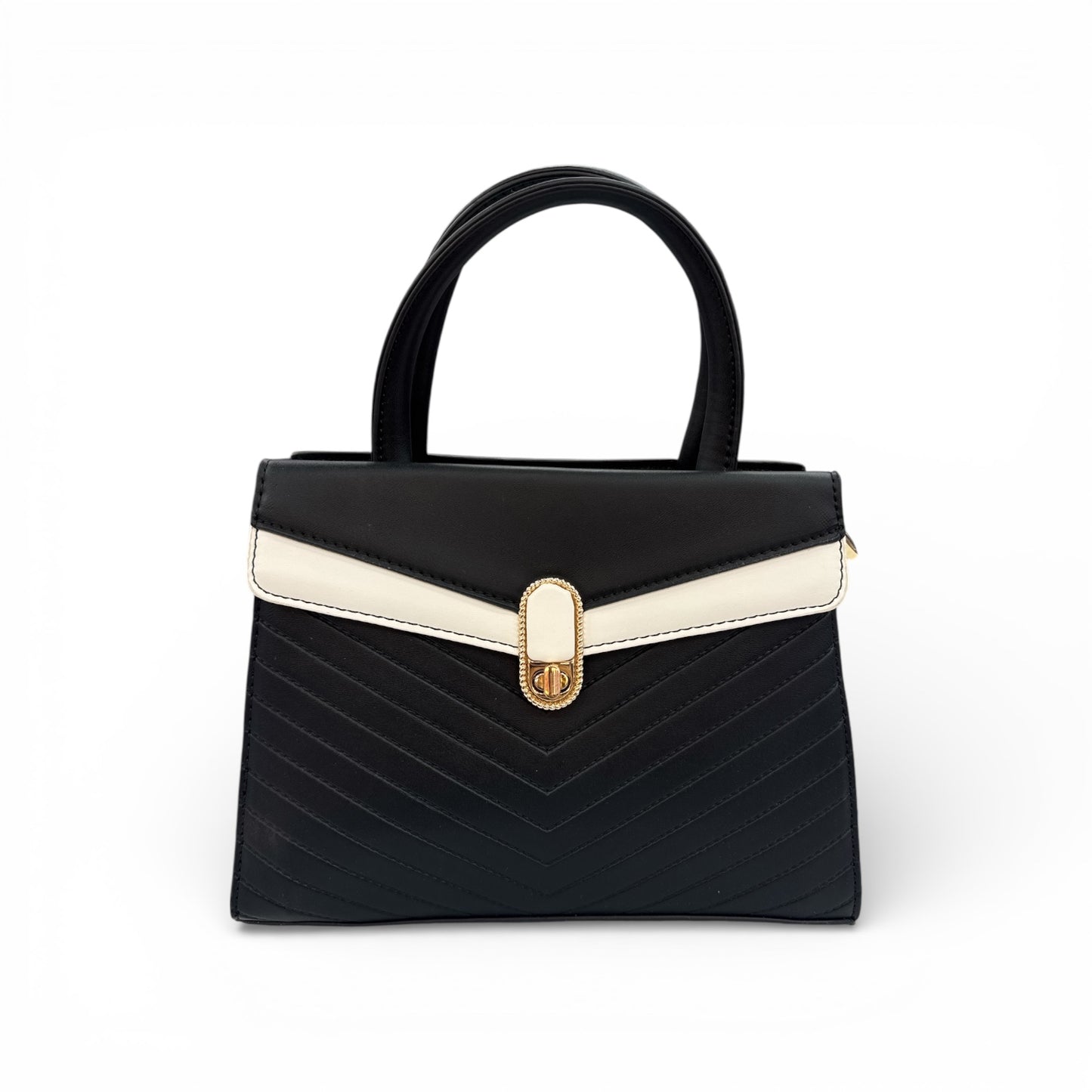Black & White Chevron Elegance Handbag