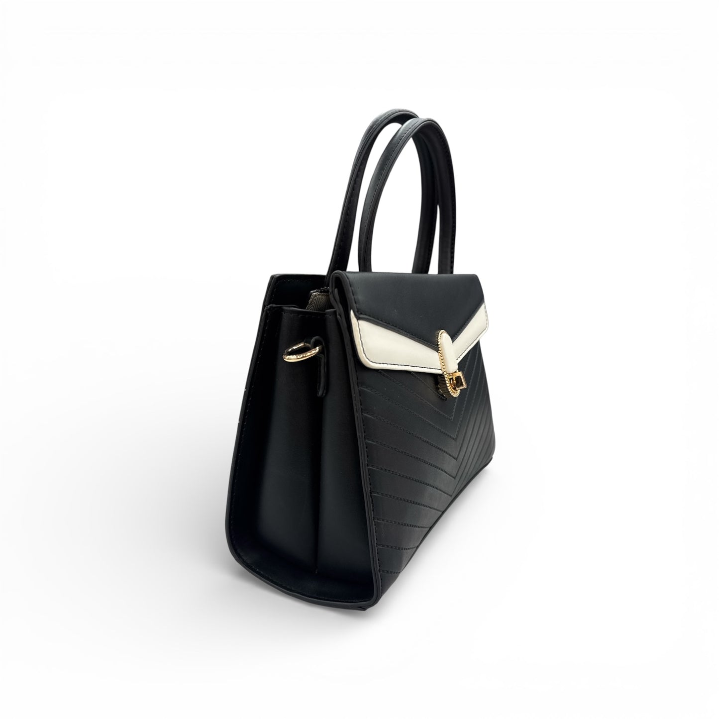 Black & White Chevron Elegance Handbag
