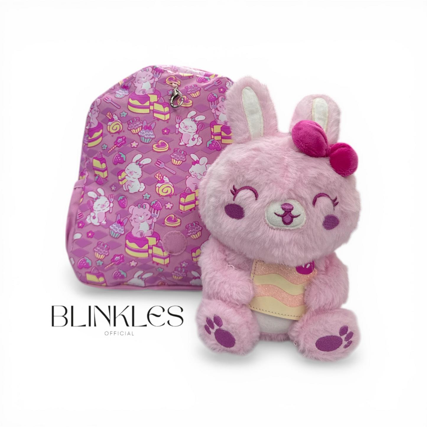 Pink Plush Bunny Backpack