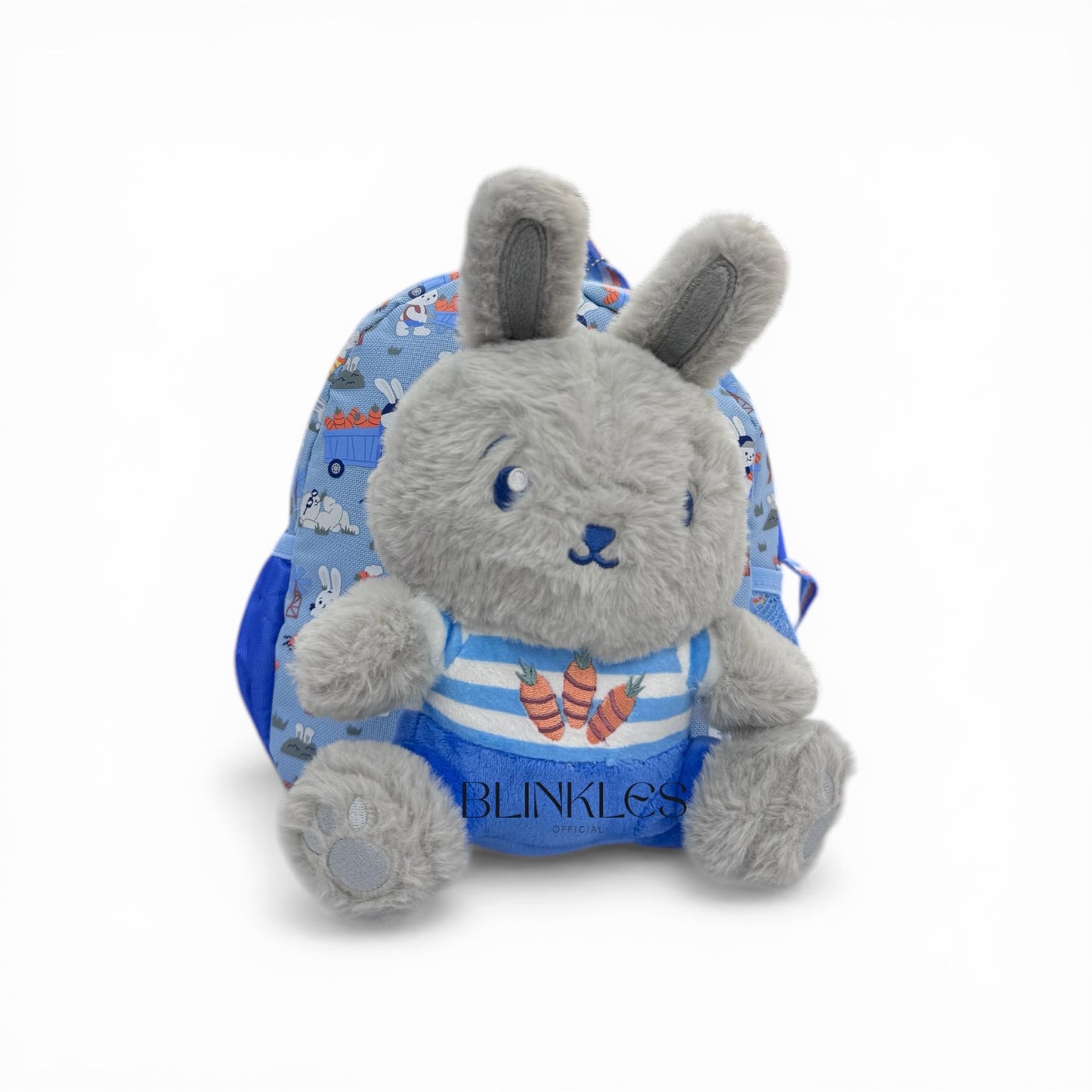 Blue Bunny Backpack with Plush Toy