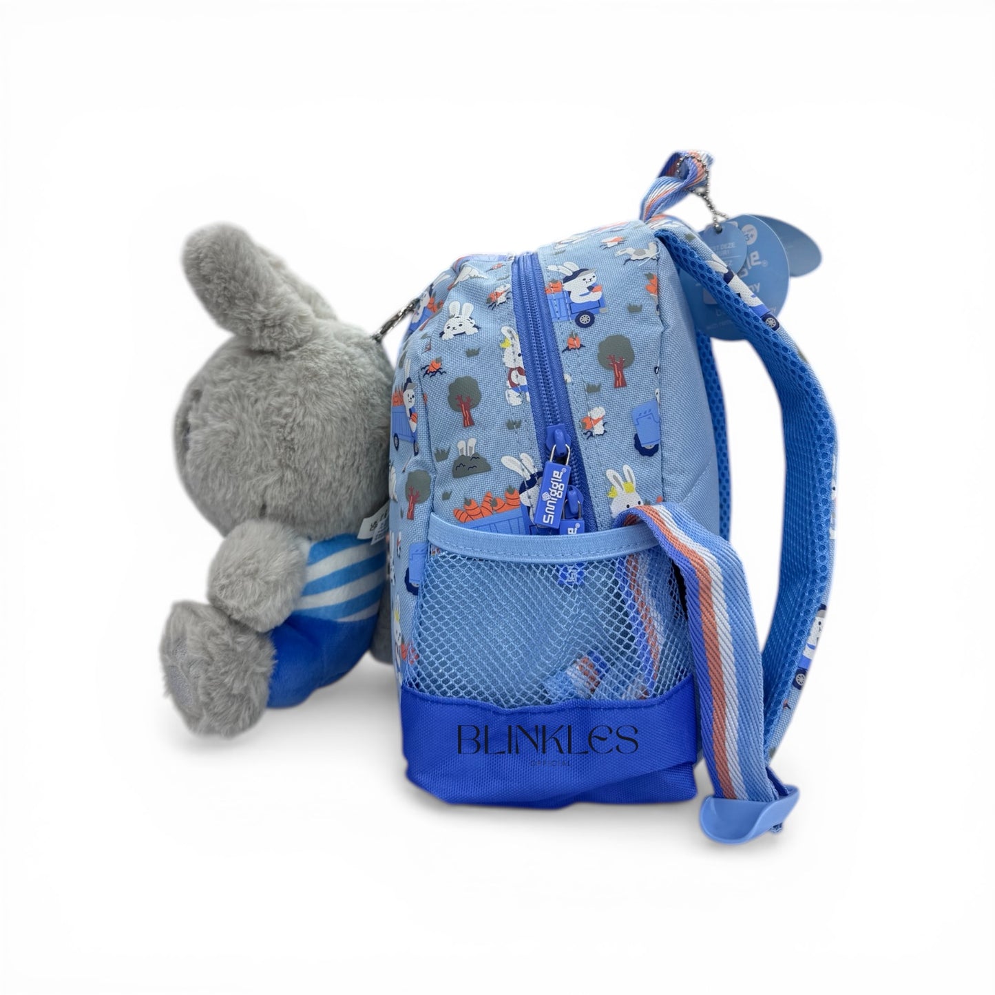 Blue Bunny Backpack with Plush Toy