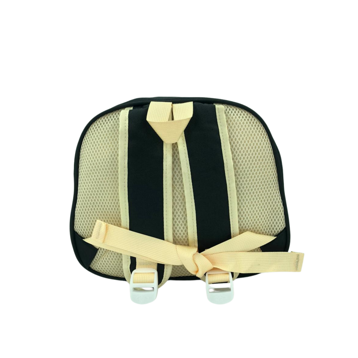 Kids toiletry pouch interior with mesh panels and two front hanging loops