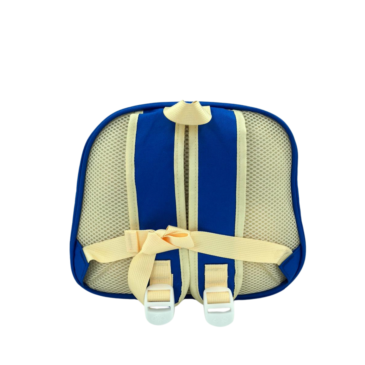 Kids toiletry pouch interior showing mesh backing, straps, and hanging loops