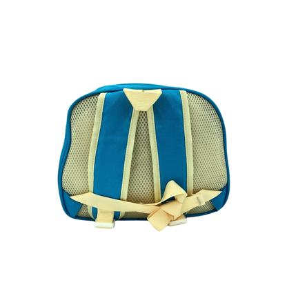 Kids toiletry pouch interior with mesh backing and adjustable elastic straps