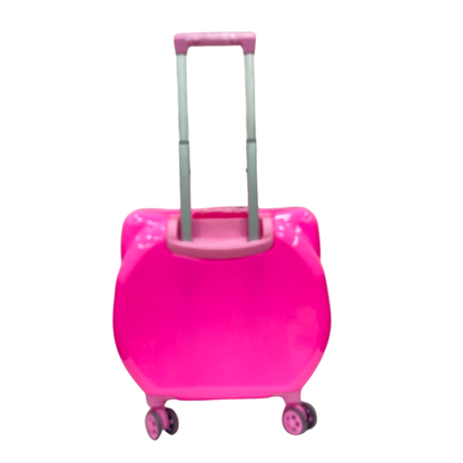 Hello Kitty hot pink shaped spinner luggage back with telescoping handle and four wheels