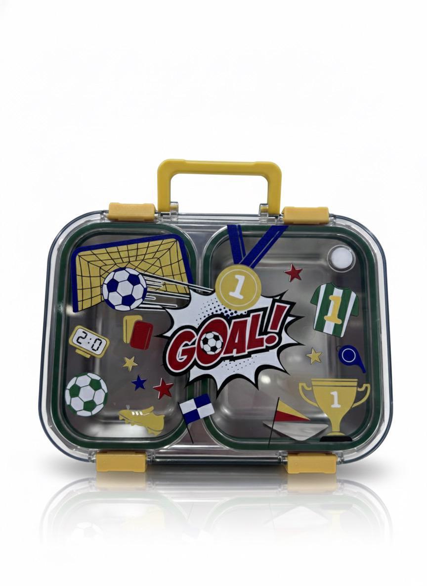 football-themed kids' bento lunch box.