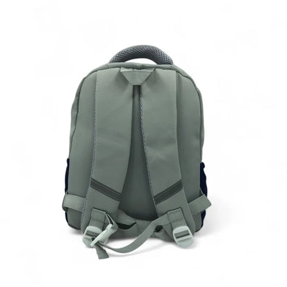 Kids animal-ear backpack, sage green with padded back and adjustable shoulder straps