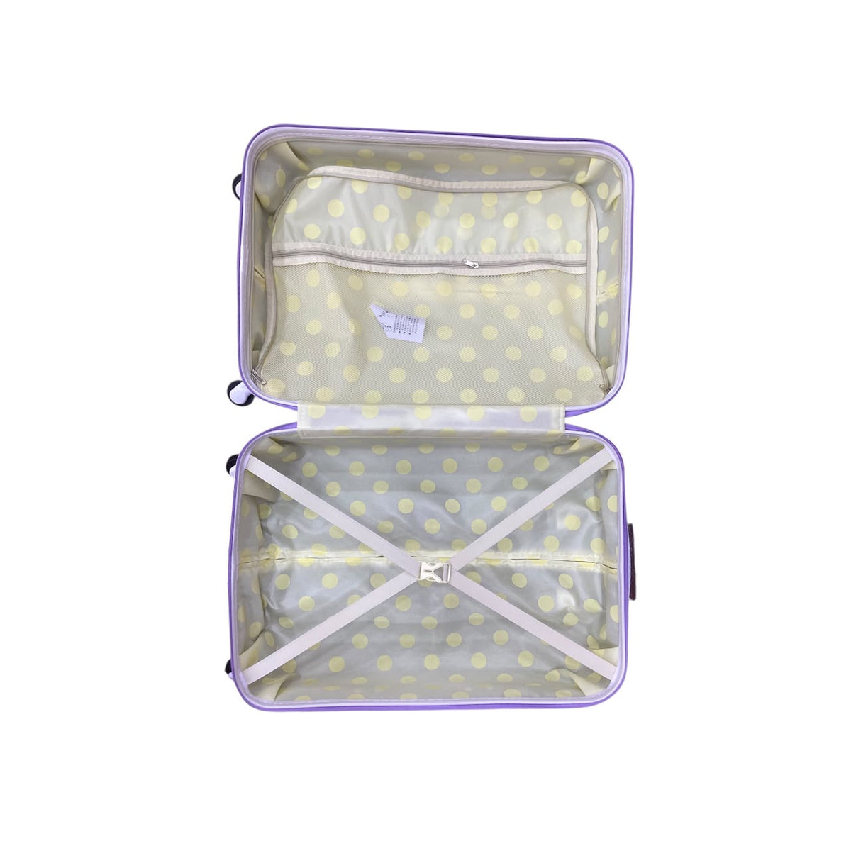 Purple polka-dot vanity case set with two zip compartments, Hello Kitty charm