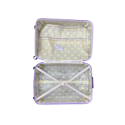 Purple polka-dot vanity case set with two zip compartments, Hello Kitty charm