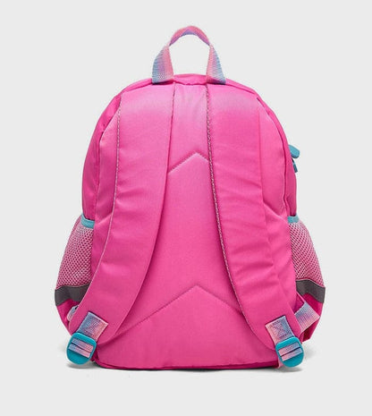 Kids cat backpack back, padded straps and mesh side panels in pink