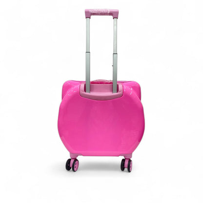 Hello Kitty hot pink shaped spinner luggage with telescoping handle and four wheels