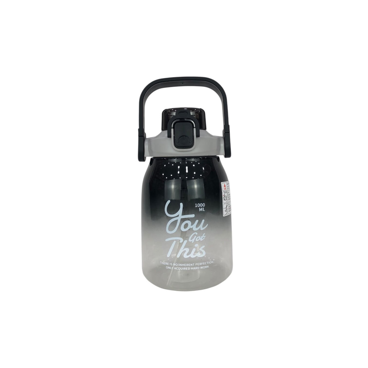 1000ml gradient water bottle with carry handle, 'You Got This' motivational text