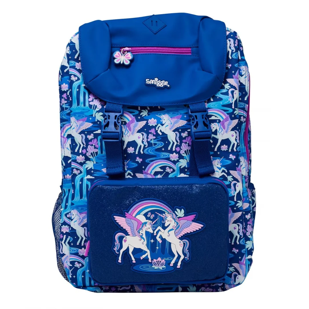 Original Blue Unicorn Flap Over Backpack