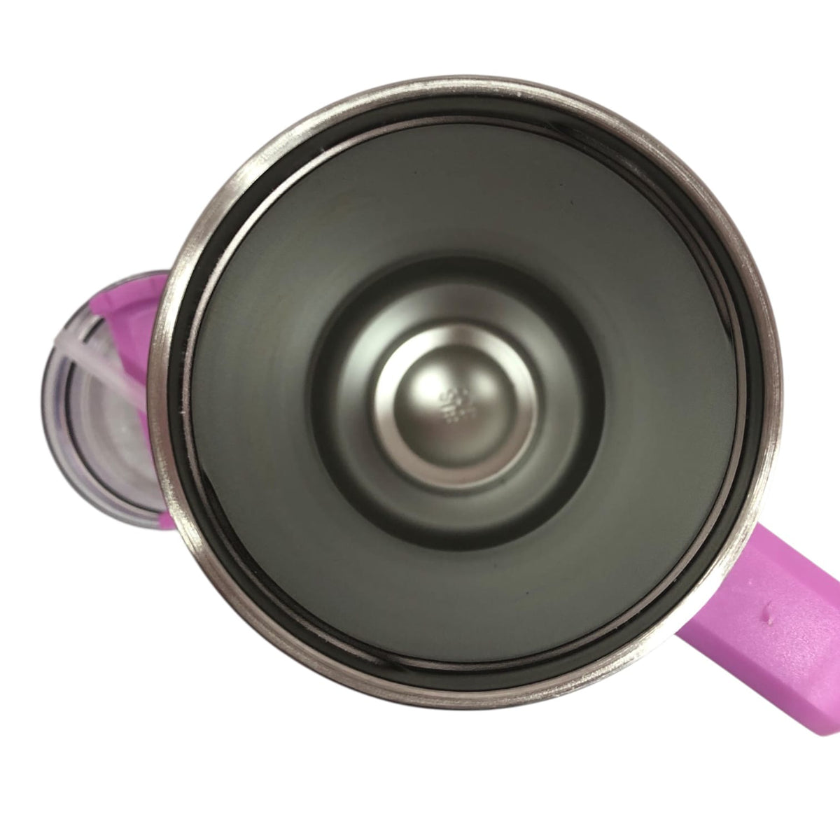 Purple rhinestone tumbler lid and straw opening with stainless-steel interior