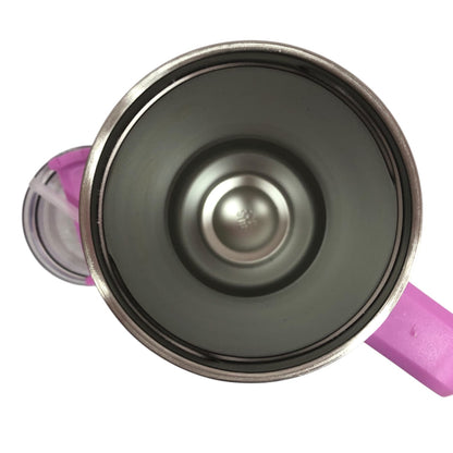 Purple rhinestone tumbler lid and straw opening with stainless-steel interior