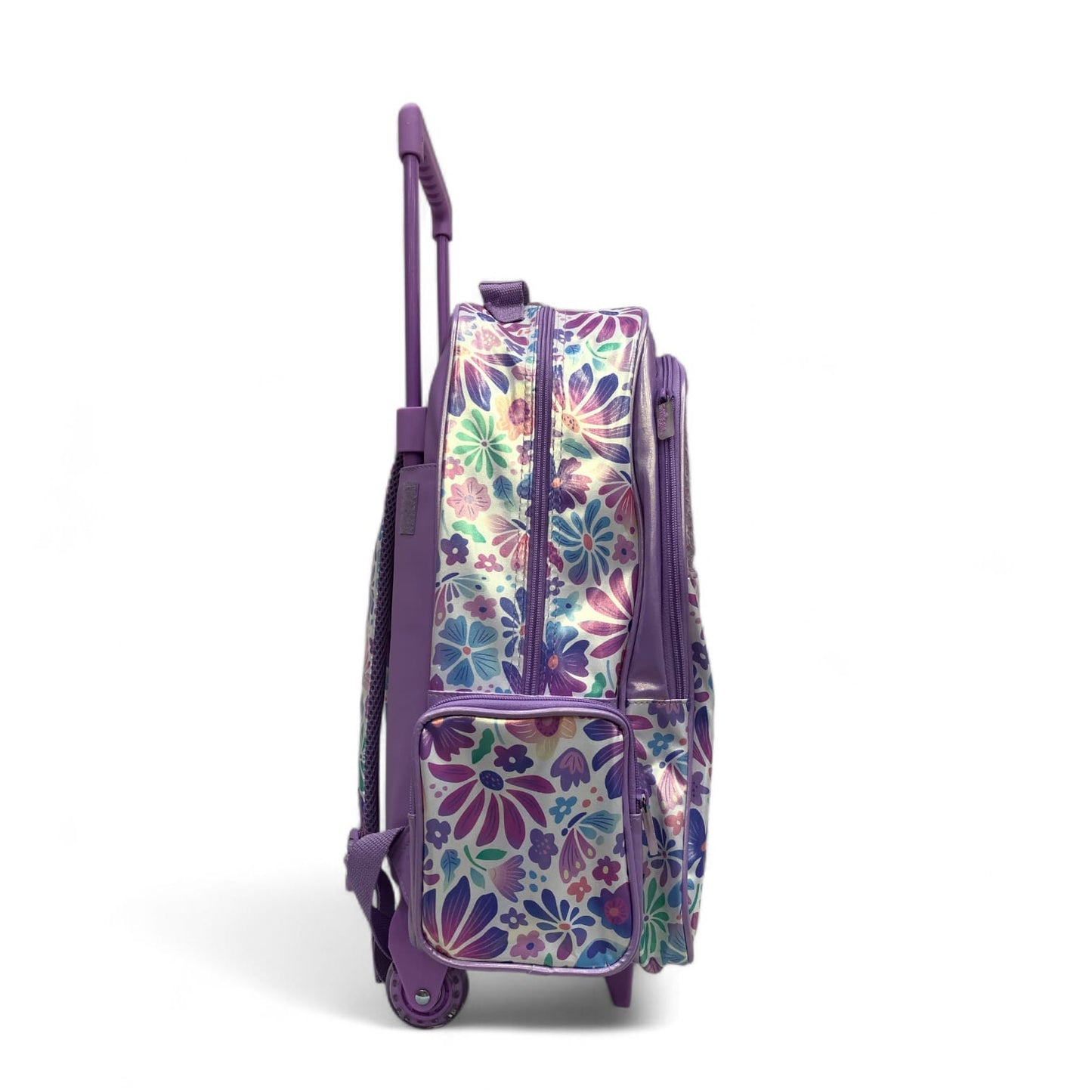 Glitter Floral Wheeled Backpack