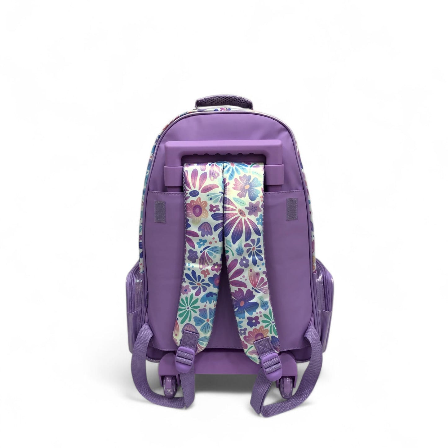 Glitter Floral Wheeled Backpack