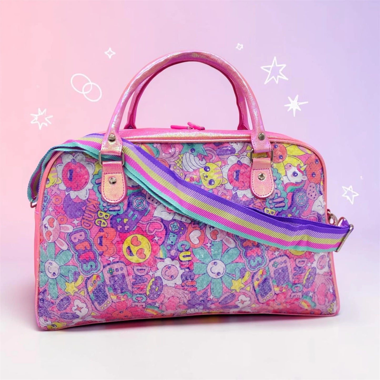 Shimmery Pink Duffel Bag