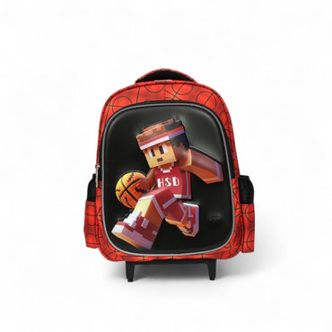 Pixel Basketball Rolling Backpack