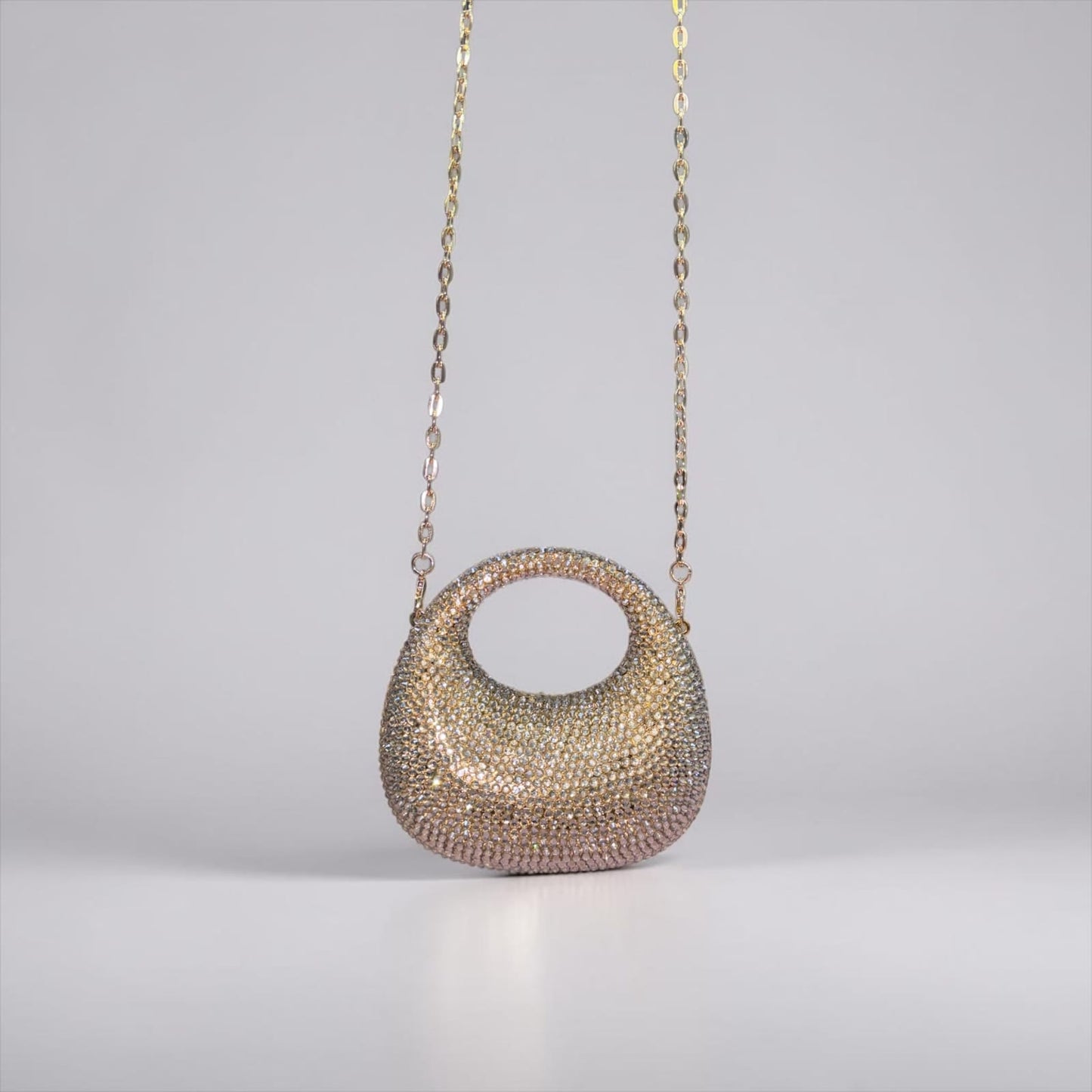 Golden Twilight Crystal Ring Clutch