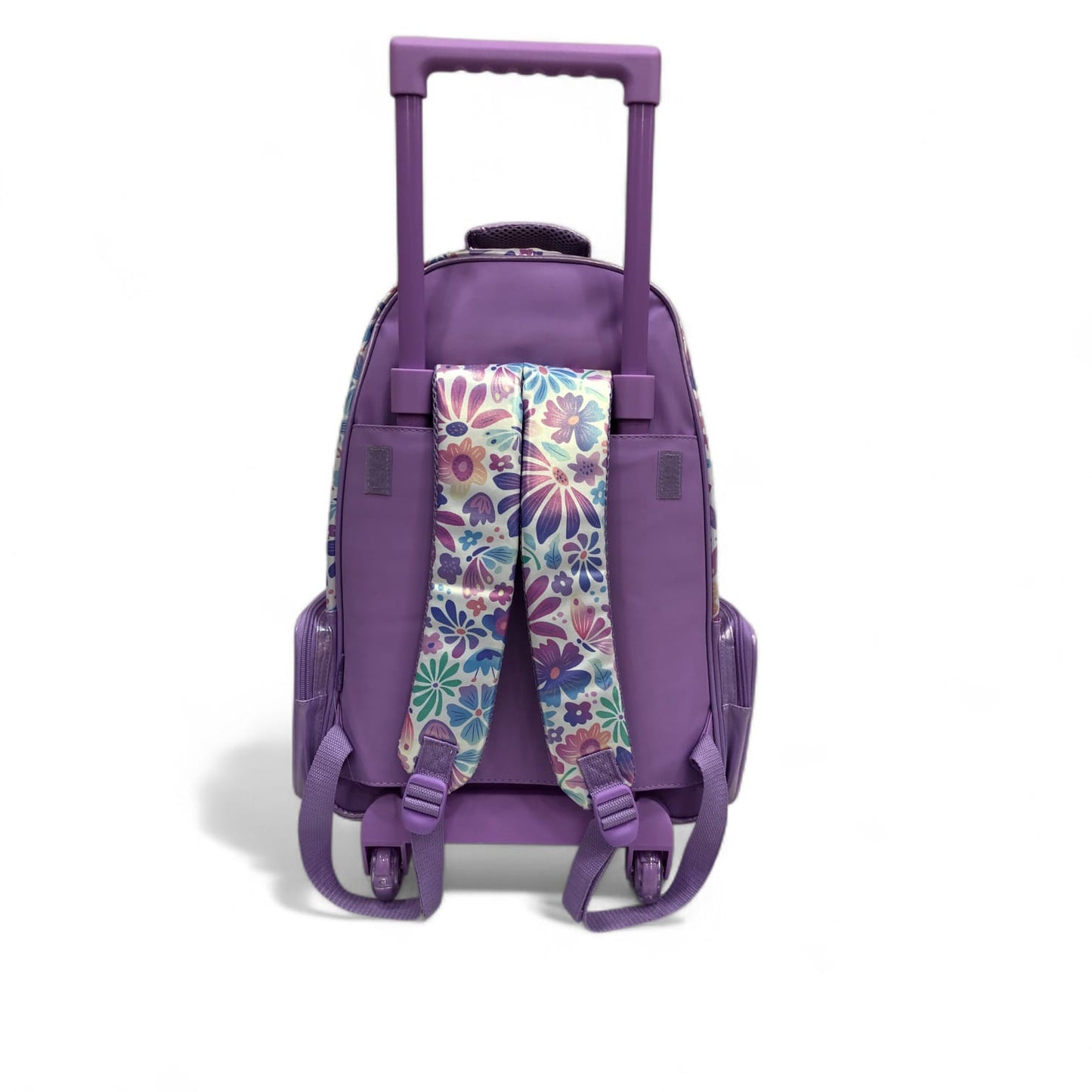 Glitter Floral Wheeled Backpack